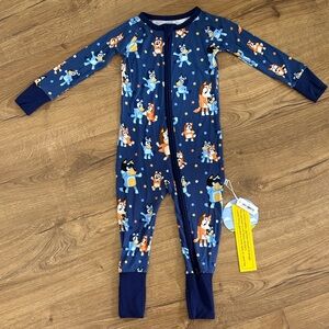 Little Sleepies Bluey Zippy Pajamas 12-18 Months NWT